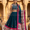 Royal Peacock Grace – Teal Blue Mirror Work Navratri Chaniya Choli | Palkhi Fashion