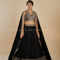The Majestic Edit: Indian Designer Black Lehenga Choli with Handwork