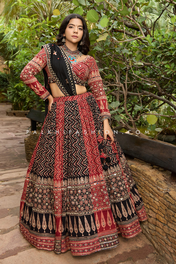 Timeless Rajasthani Elegance: Ajarakh Handcrafted Chaniya Choli