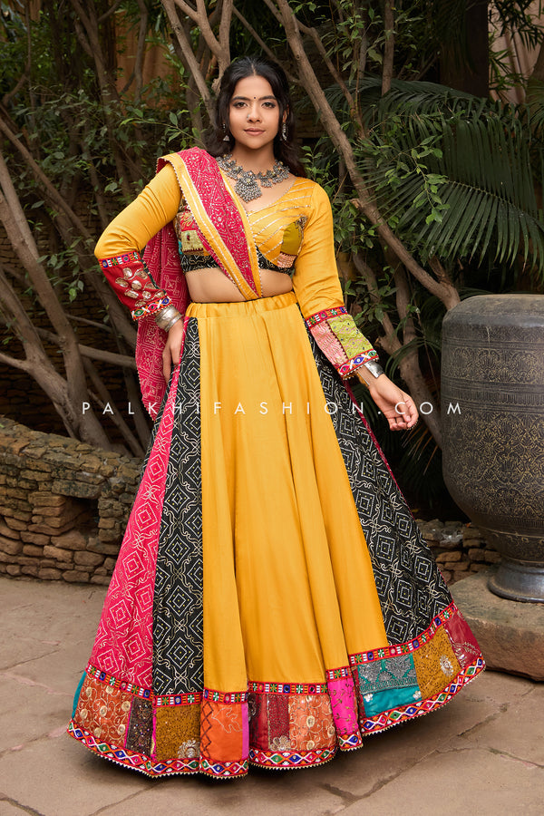 Vintage Bandhani Magic - Multicolor Designer Chaniya Choli