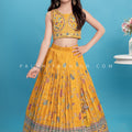 Yellow Chinon Silk Girls Lehenga Choli with Multi-Color Embroidery – Palkhi Fashion 