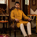 Radiant Sunshine | Yellow Cotton Silk Floral Print Kurta Set | Palkhi Fashion