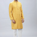 Yellow Kurta Pajama Set With Elegant Work – Palkhi Fashion