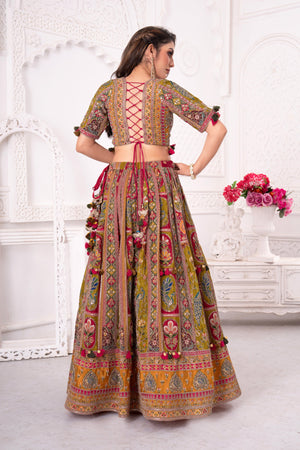 Artistic Multicolor Lehenga Choli with Hand Embroidery – Palkhi Fashion