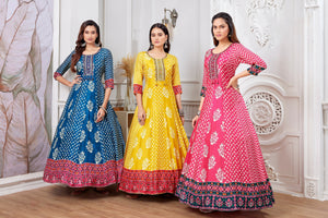 Blue Indian Outfit with Handblocked Ikat & Ajarakh – Palkhi Fashion