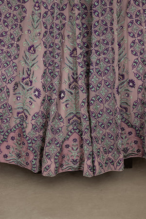 Blush Lilac Bloom: Designer Georgette Lehenga Choli Handwork – Palkhi Fashion