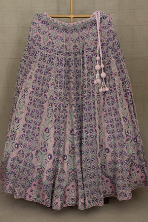 Blush Lilac Bloom: Designer Georgette Lehenga Choli Handwork – Palkhi Fashion