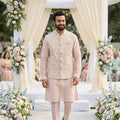 Blush Royale Elegance - Kurta Set with Embroidered Nehru Jacket – Palkhi Fashion