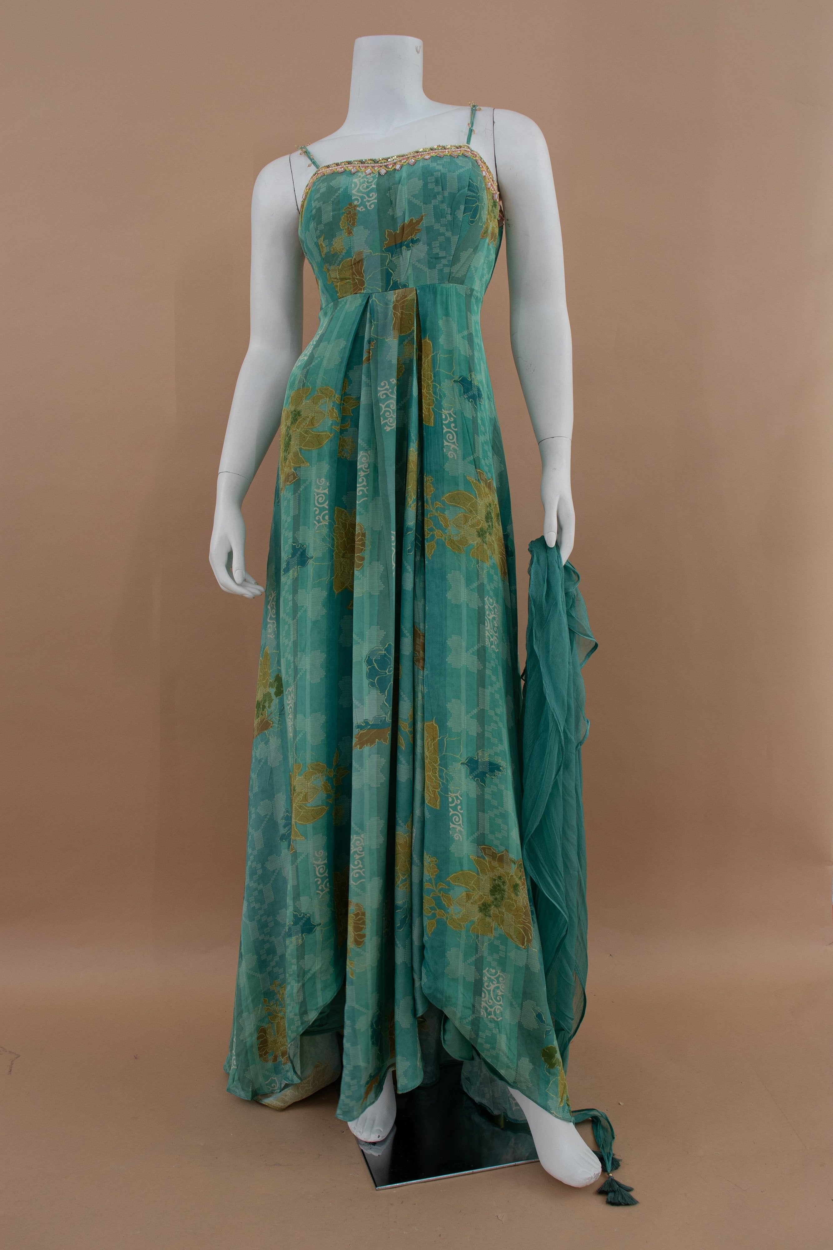 💚 Breeze of Teal: Teal Green Anarkali Outfit with Jacket & Dupatta – Palkhi Fashion