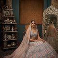 🤍 Celestial Heirloom: Pastel Mirror - Work Designer Lehenga Choli – Palkhi Fashion