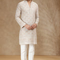 ✨ Champagne Class: Designer Men’s Georgette Kurta Pajama with Embroidery & Stone Work – Palkhi Fashion