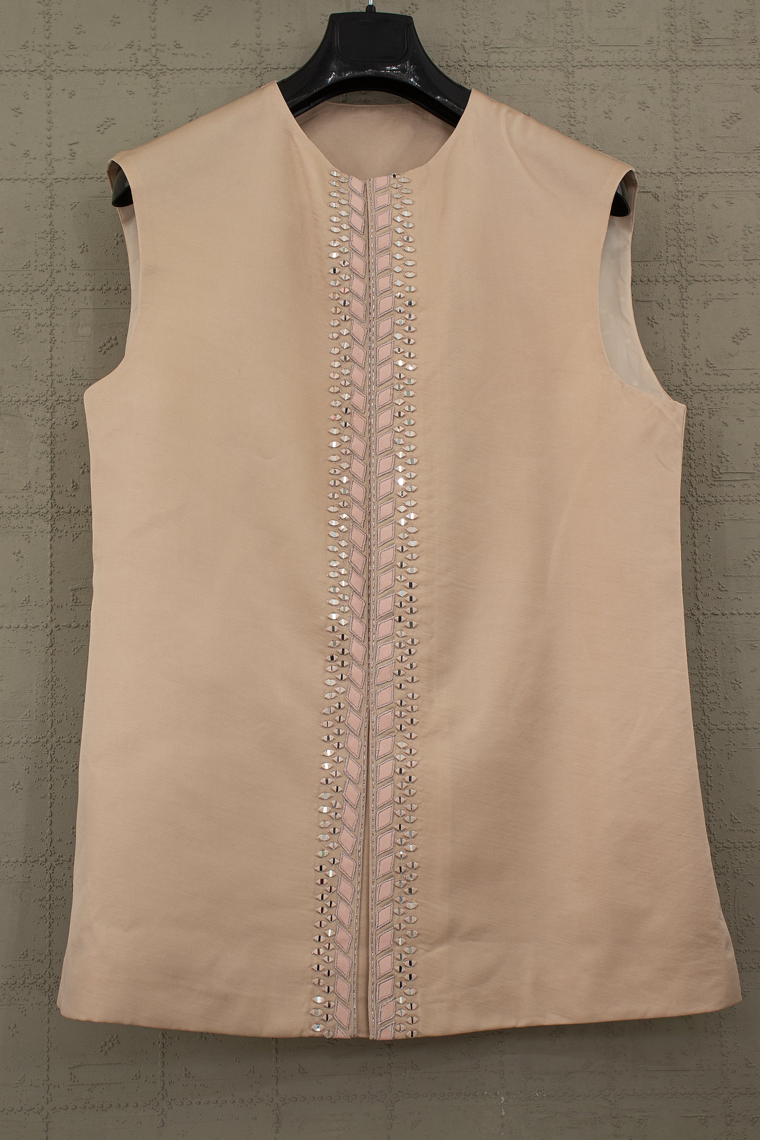 Champagne Mirage: Designer Mirror - Work Indo - Western with Blush Appliqué – Palkhi Fashion Houston