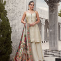 Champagne Mughal Majesty – Soft Silk Palazzo Set with Heritage Silk Dupatta | Palkhi Fashion