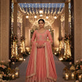 Coral Royale: Designer Soft Silk Anarkali Suit with Pure Silk Dupatta – Palkhi Fashion