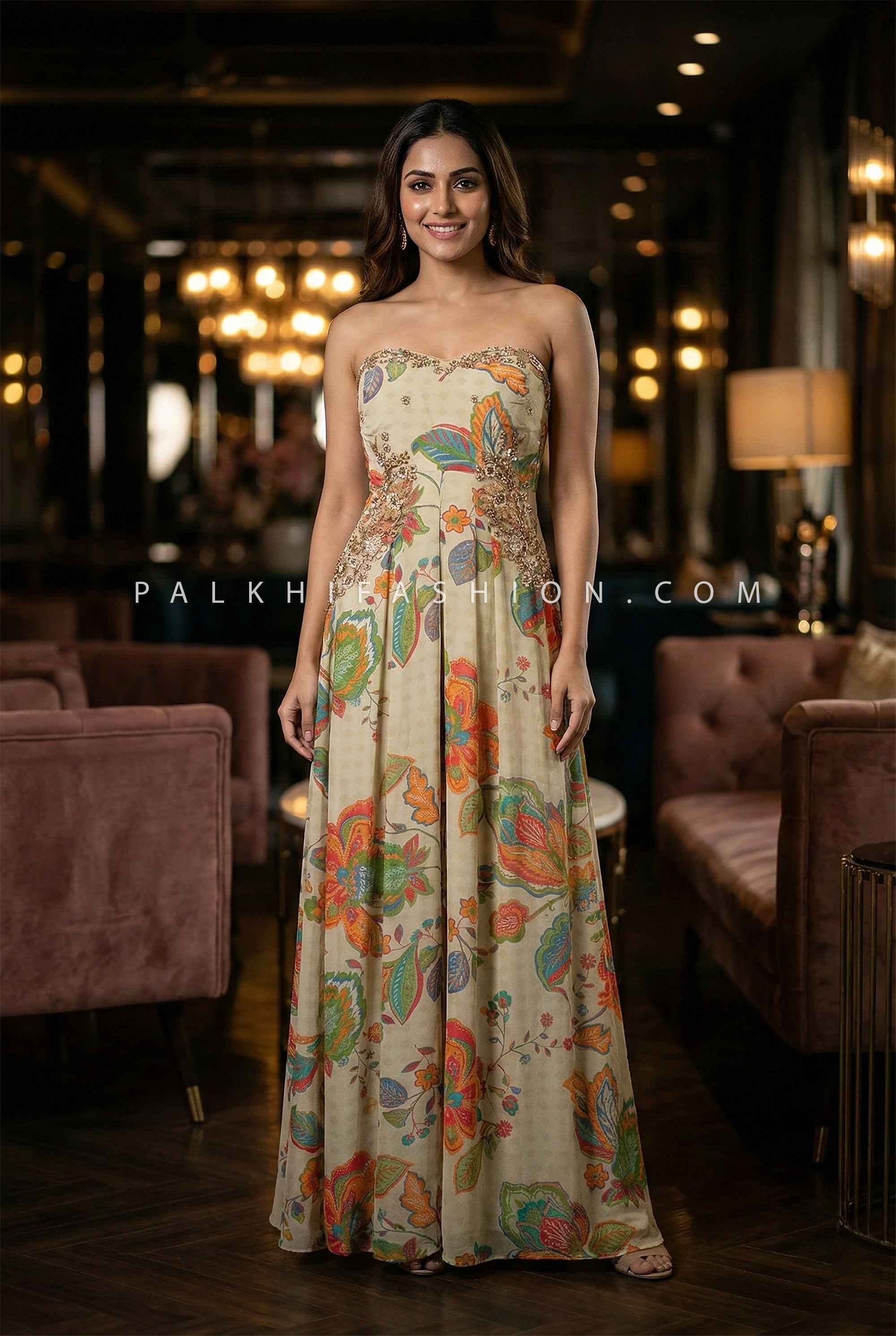 Couture Floral - Luxury Embroidered Designer Jumpsuit