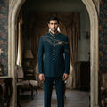 Emerald Crest — Men’s Emerald Green Designer Indo - Western with Handwork | Palkhi Fashion