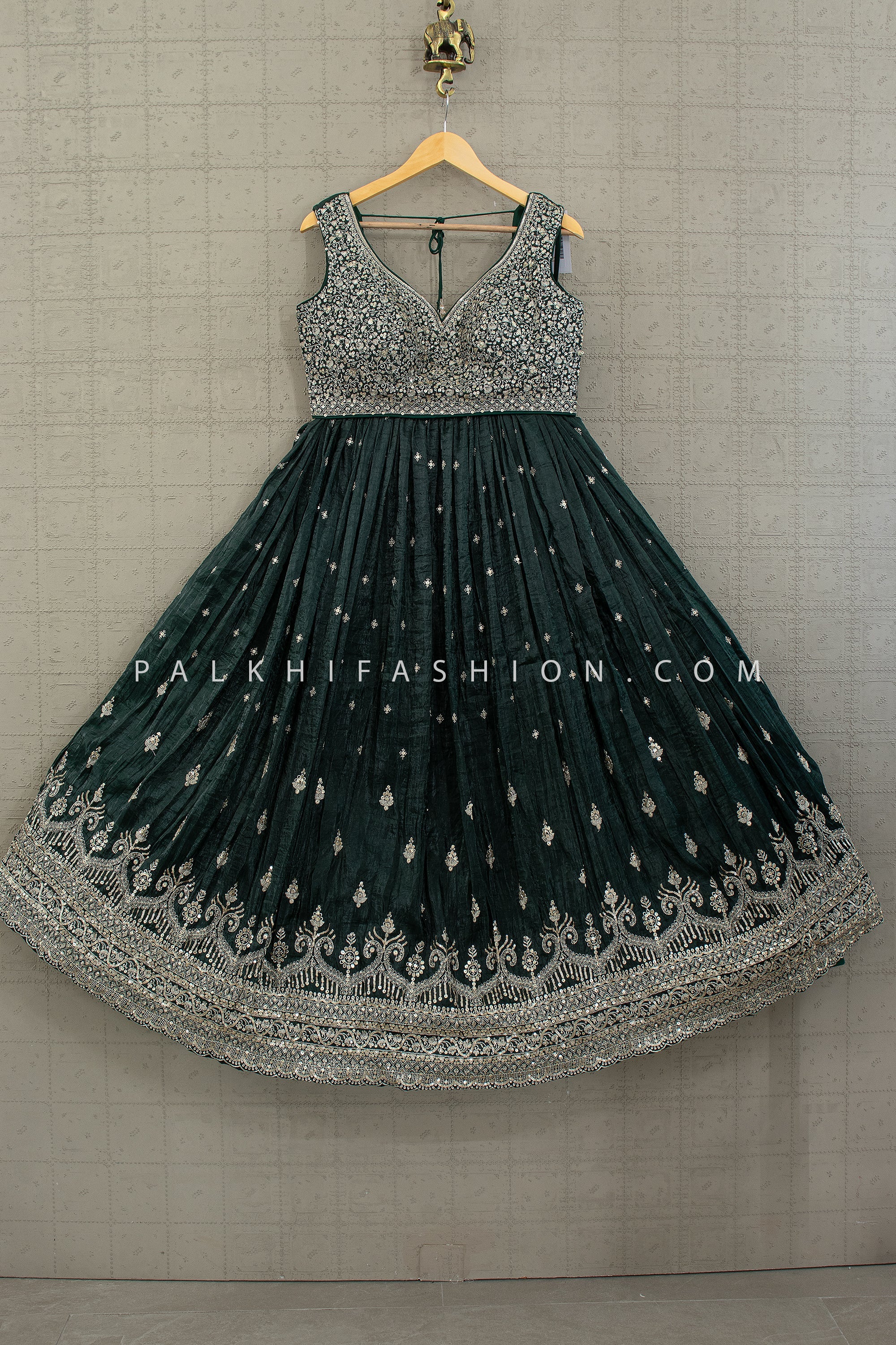 Emerald Green Sequin Embroidered Lehenga Choli for Weddings – Palkhi Fashion Houston
