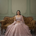 Ethereal Elegance: Lilac Soft Net Bead Embroidered Lehenga Choli – Palkhi Fashion