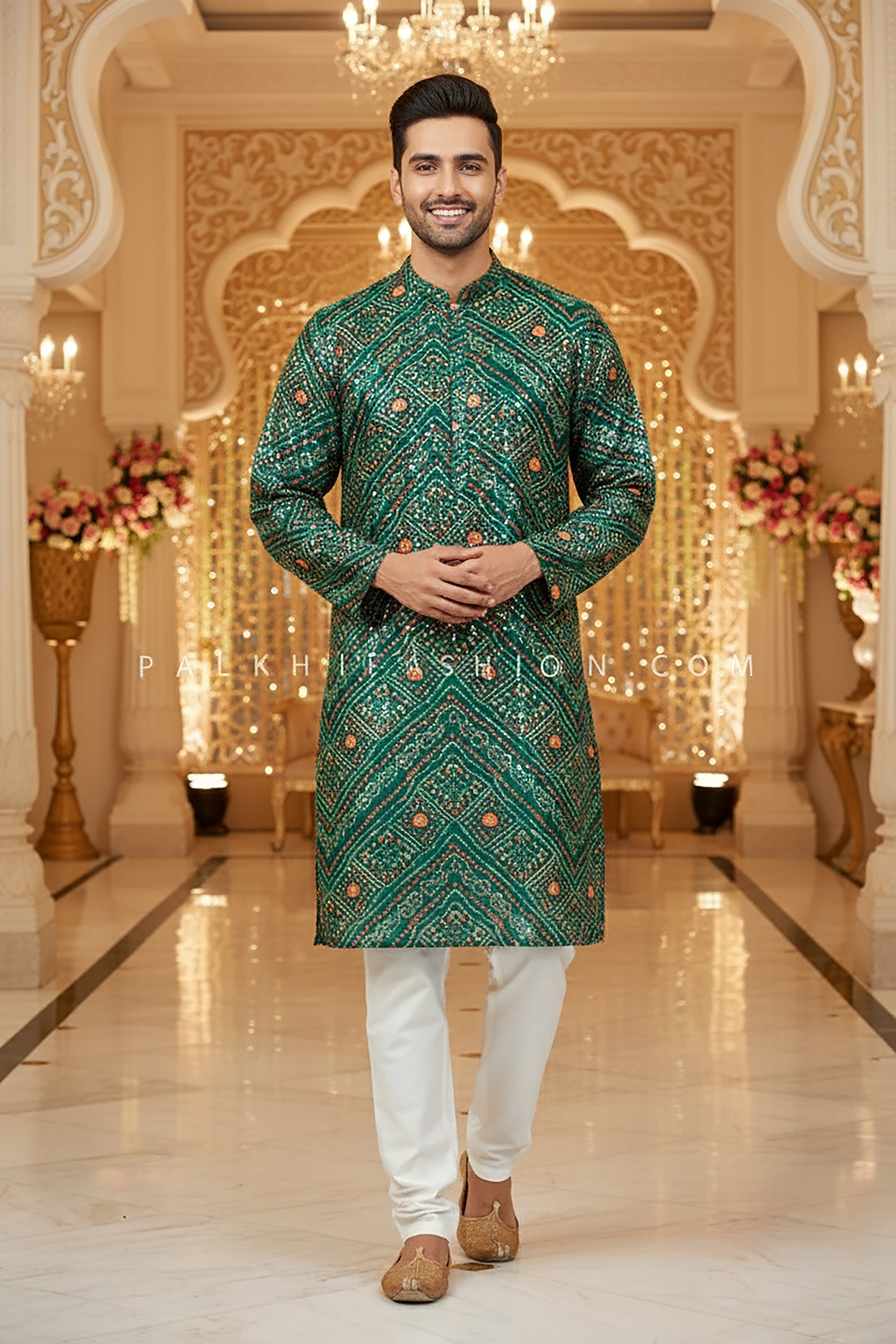 🪔 Festive Bandhani Charm: Traditional Kurta Pants Set – Palkhi Fashion