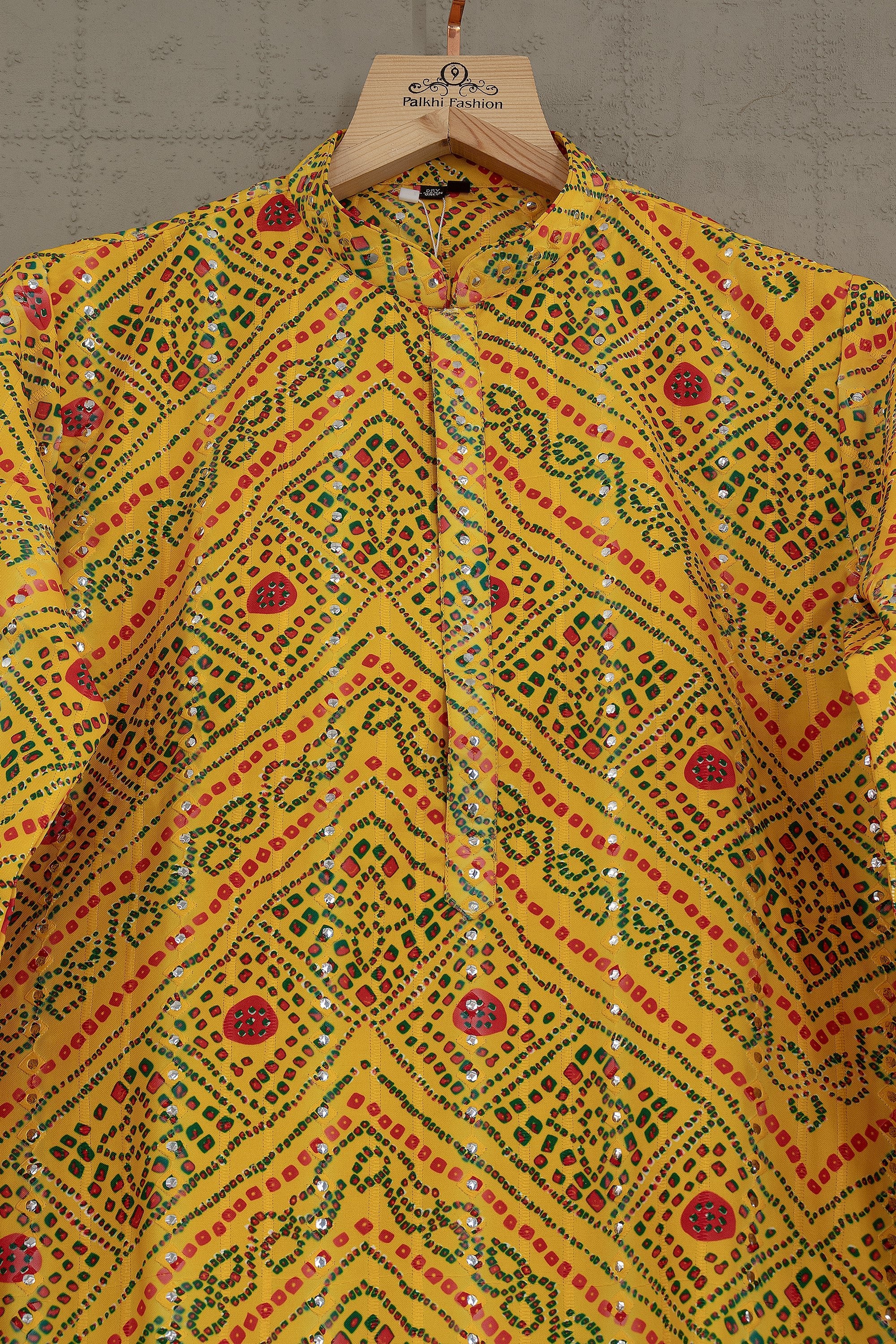 🪔 Festive Bandhani Charm: Traditional Kurta Pants Set – Palkhi Fashion