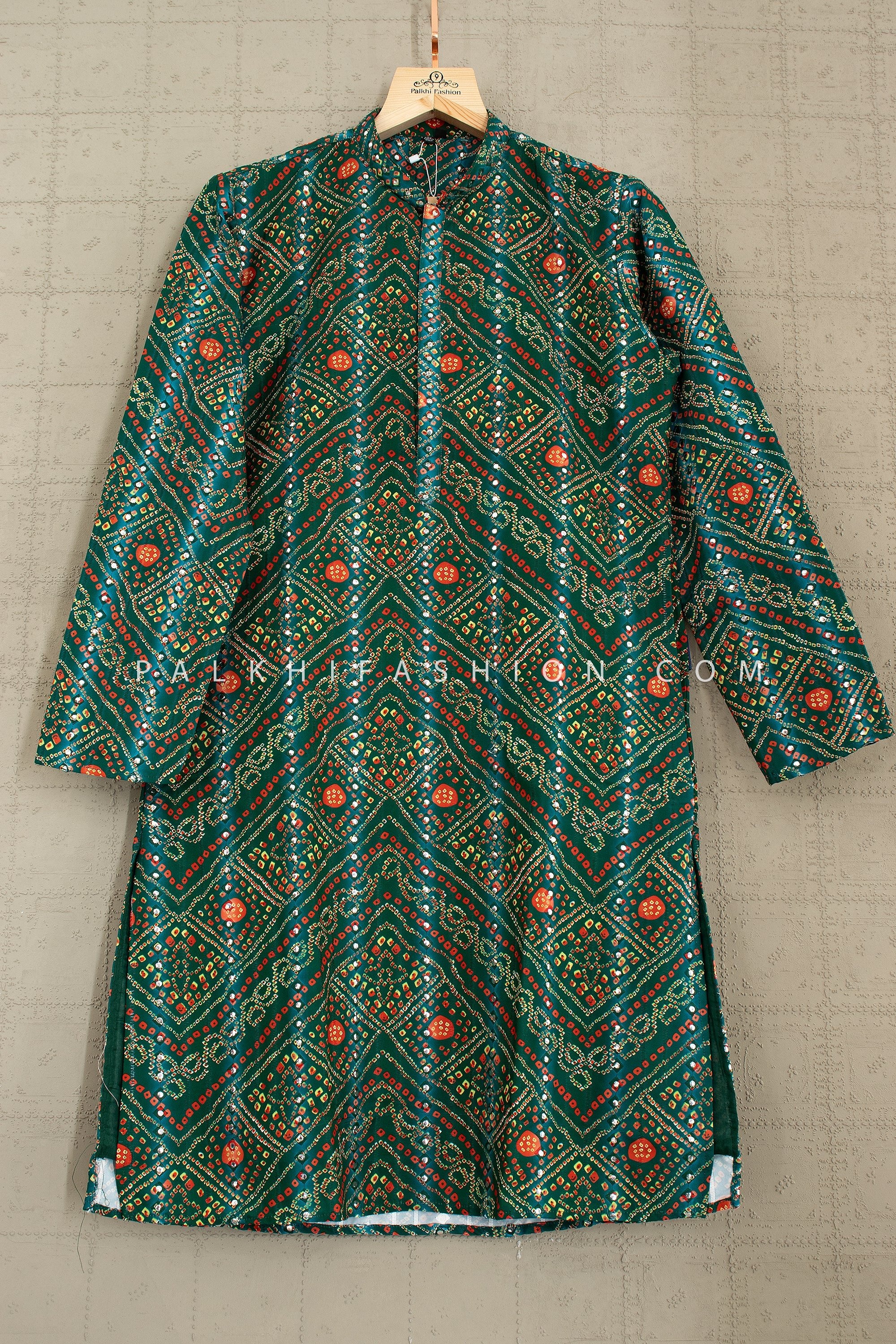 🪔 Festive Bandhani Charm: Traditional Kurta Pants Set – Palkhi Fashion