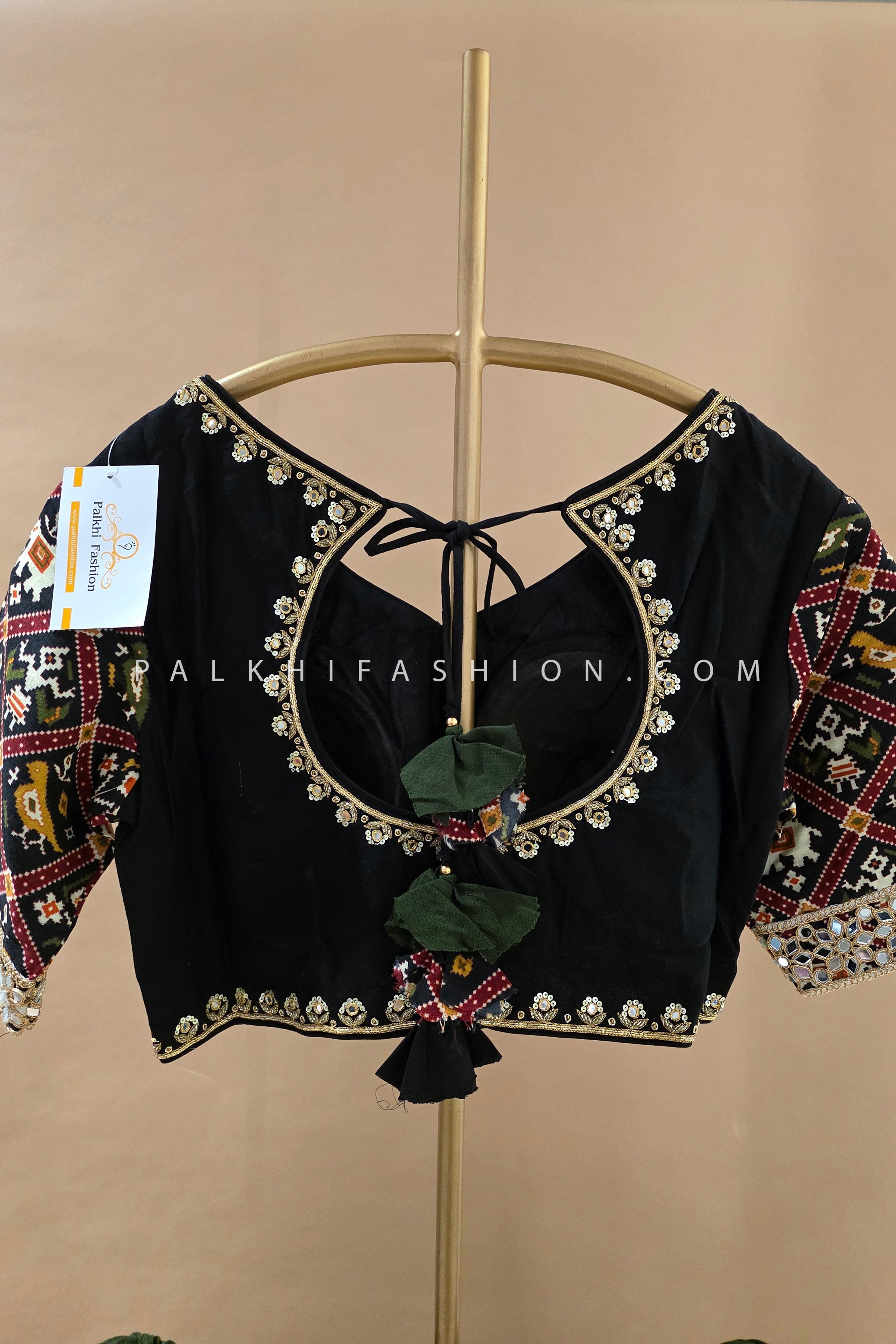 Green & Black Mirror - Work Chaniya Choli with Patola Blouse – Palkhi Fashion