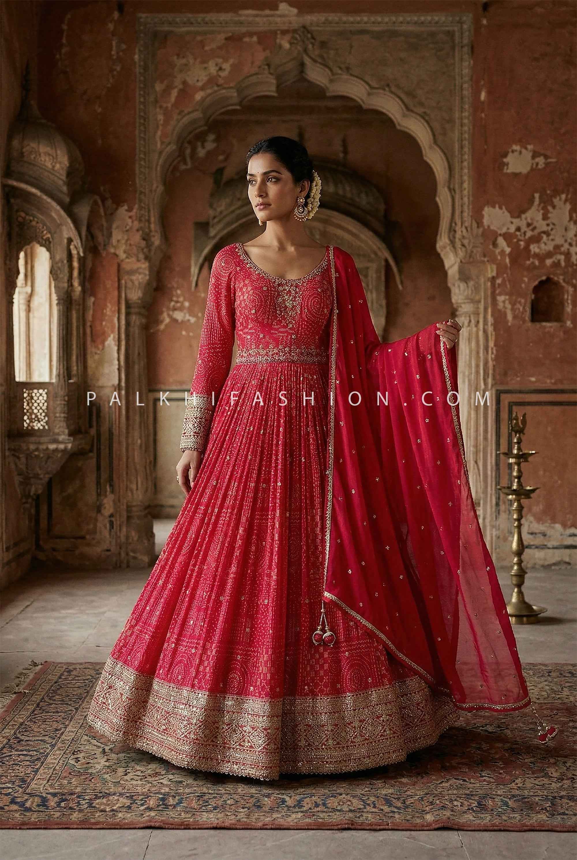 festive anarkali dress Heritage Celebration Glow