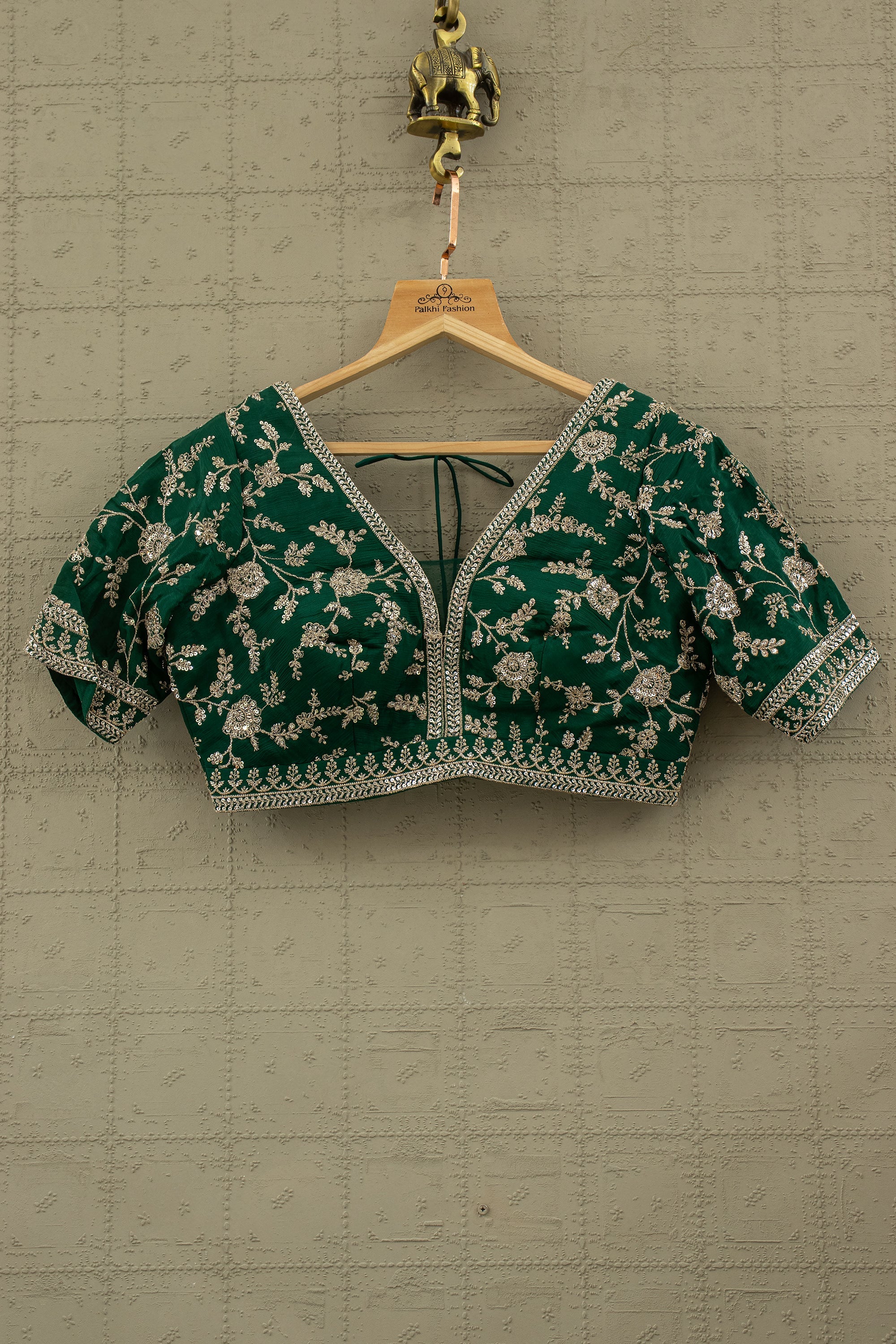 Heritage Green Grandeur - Emerald Green Lehenga Choli with Intricate Embroidery