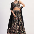 Jet Black Multicolor Thread & Handwork Designer Lehenga Choli | Palkhi Fashion USA