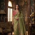 Kanjivaram - Inspired Saree with Heavy Embroidered Blouse – Palkhi Fashion Houston