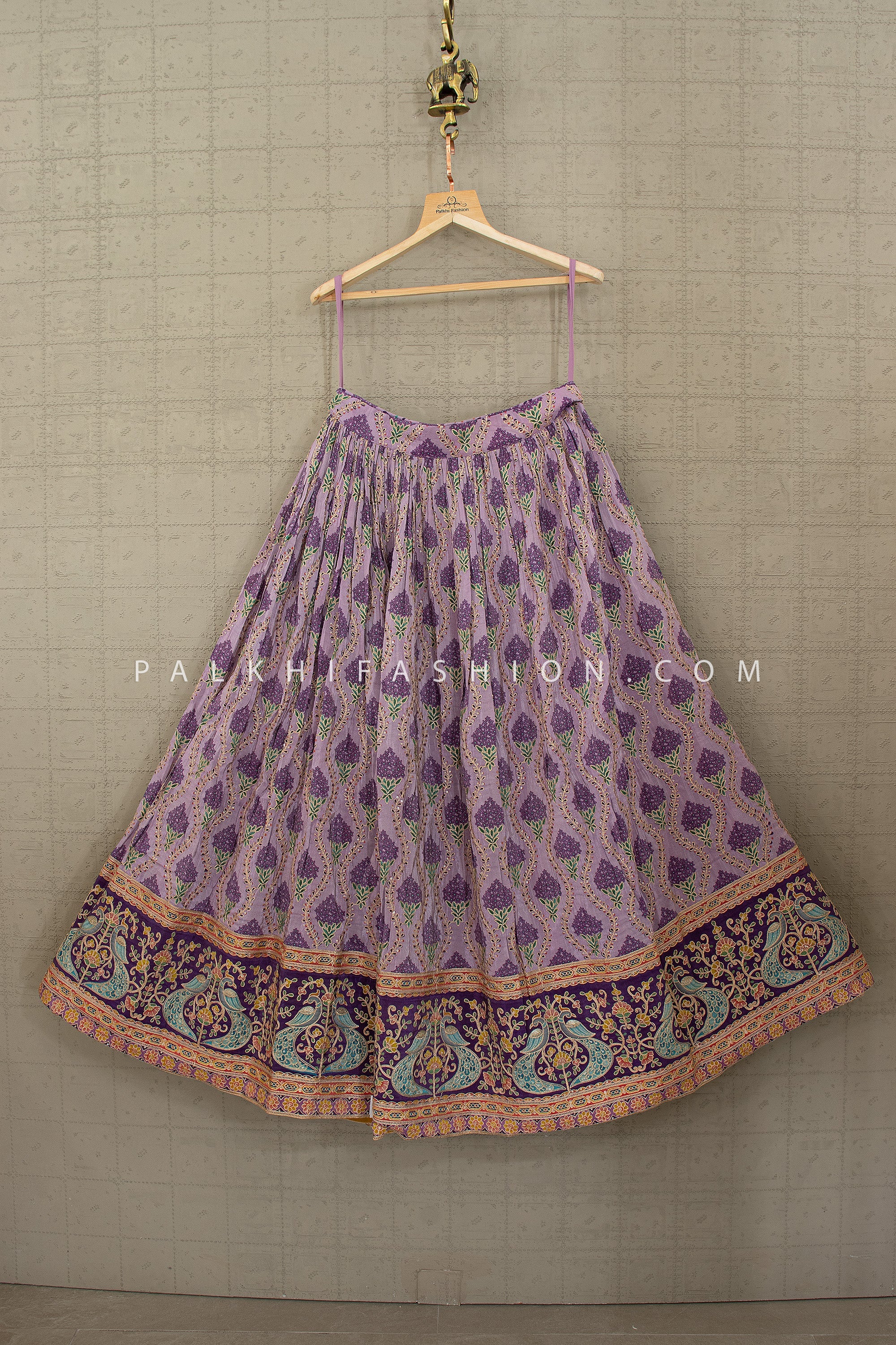 Lilac Reverie — Lavender Kashmiri - Inspired Embroidered Lehenga Choli | Palkhi Fashion