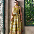 Lime Zari Bloom: Multicolor Banarasi Naira Cut Palazzo Set – Palkhi Fashion Houston