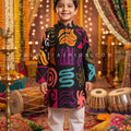 Little Star Ethnic Look — Vibrant Abstract Print Boys Kurta Pajama for Indian Functions | Palkhi Fashion