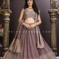 Mauve Lehenga Choli with Handwork Blouse & Banarasi Dupatta – Palkhi Fashion