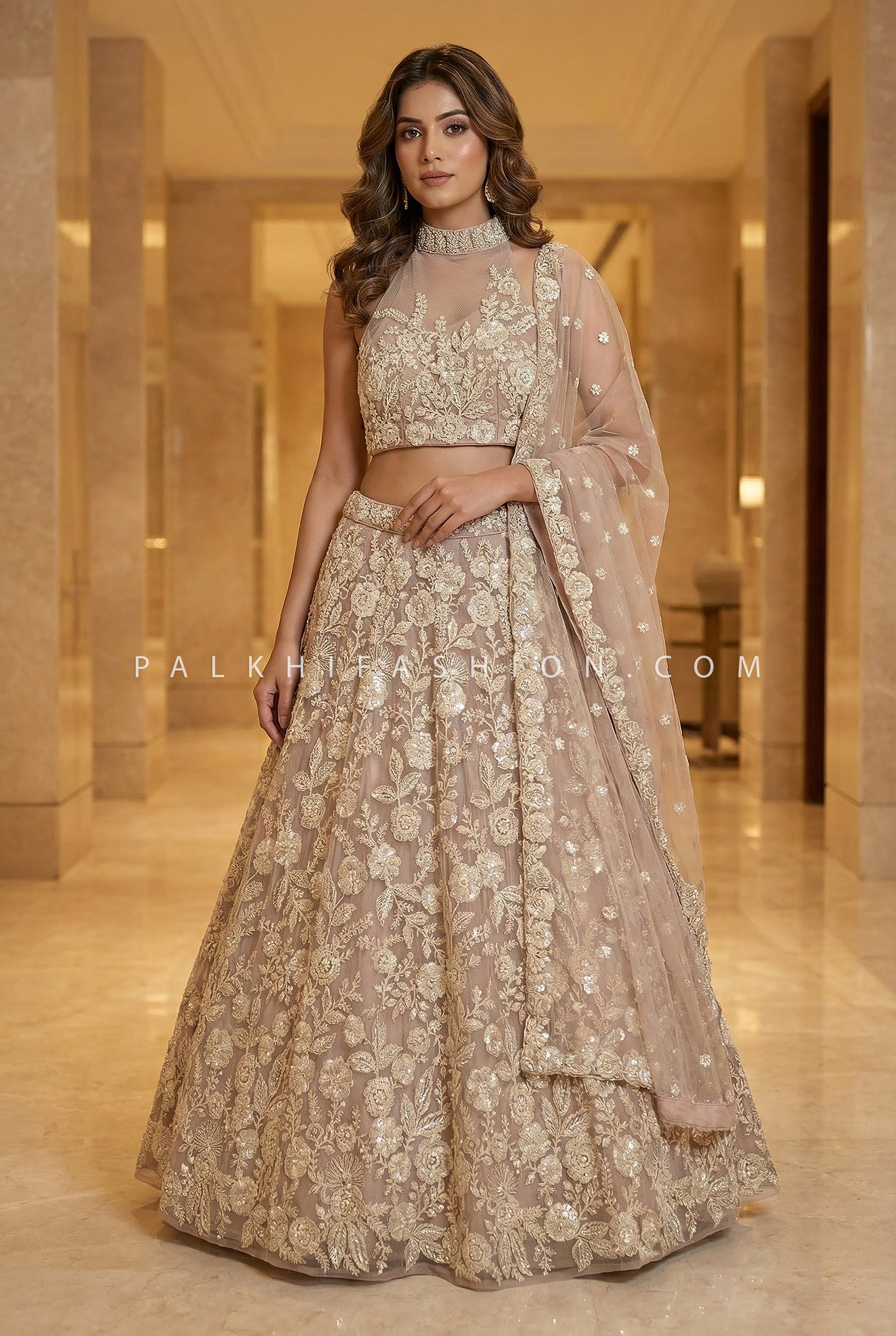 Mauve Muse: Pastel Mauve Designer Lehenga Choli with Stunning Blouse – Palkhi Fashion Houston
