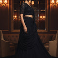 Midnight Enchant: Black Contemporary Lehenga with Handwork Blouse – Palkhi Fashion