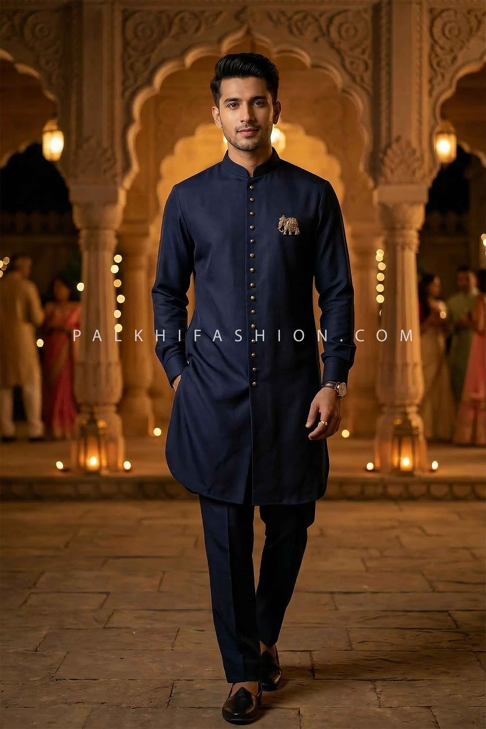 Midnight Heritage Edit – Navy Blue Designer Kurta Pajama Set – Palkhi  Fashion