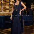 Midnight Siren: Navy Mermaid Lehenga Choli with Luxe Beadwork – Palkhi Fashion