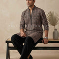 Modern Heritage Style – Black Embroidered  Kurta with Korean Pants – Palkhi Fashion