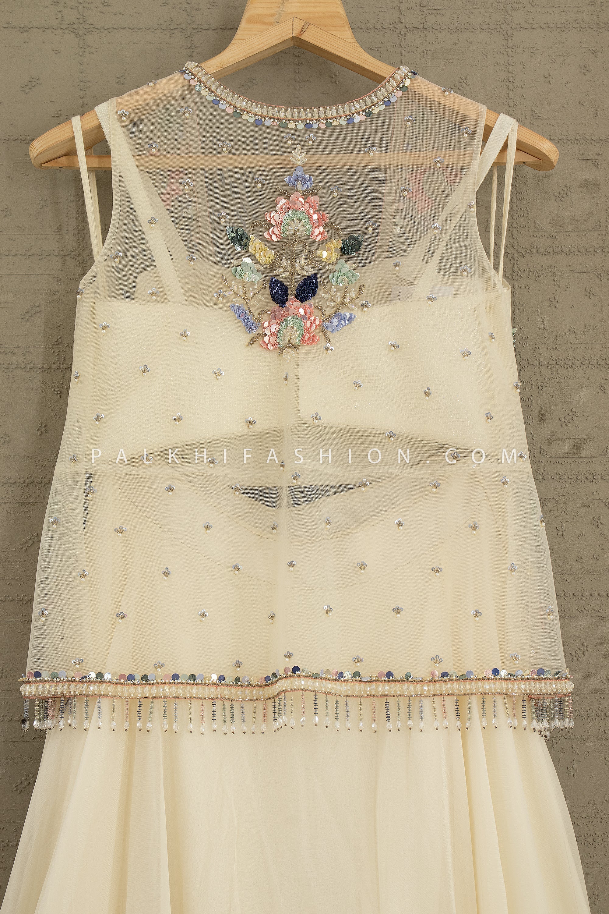 Modern Muse: Champagne Hand - Embroidered Jacket Lehenga Set – Palkhi Fashion