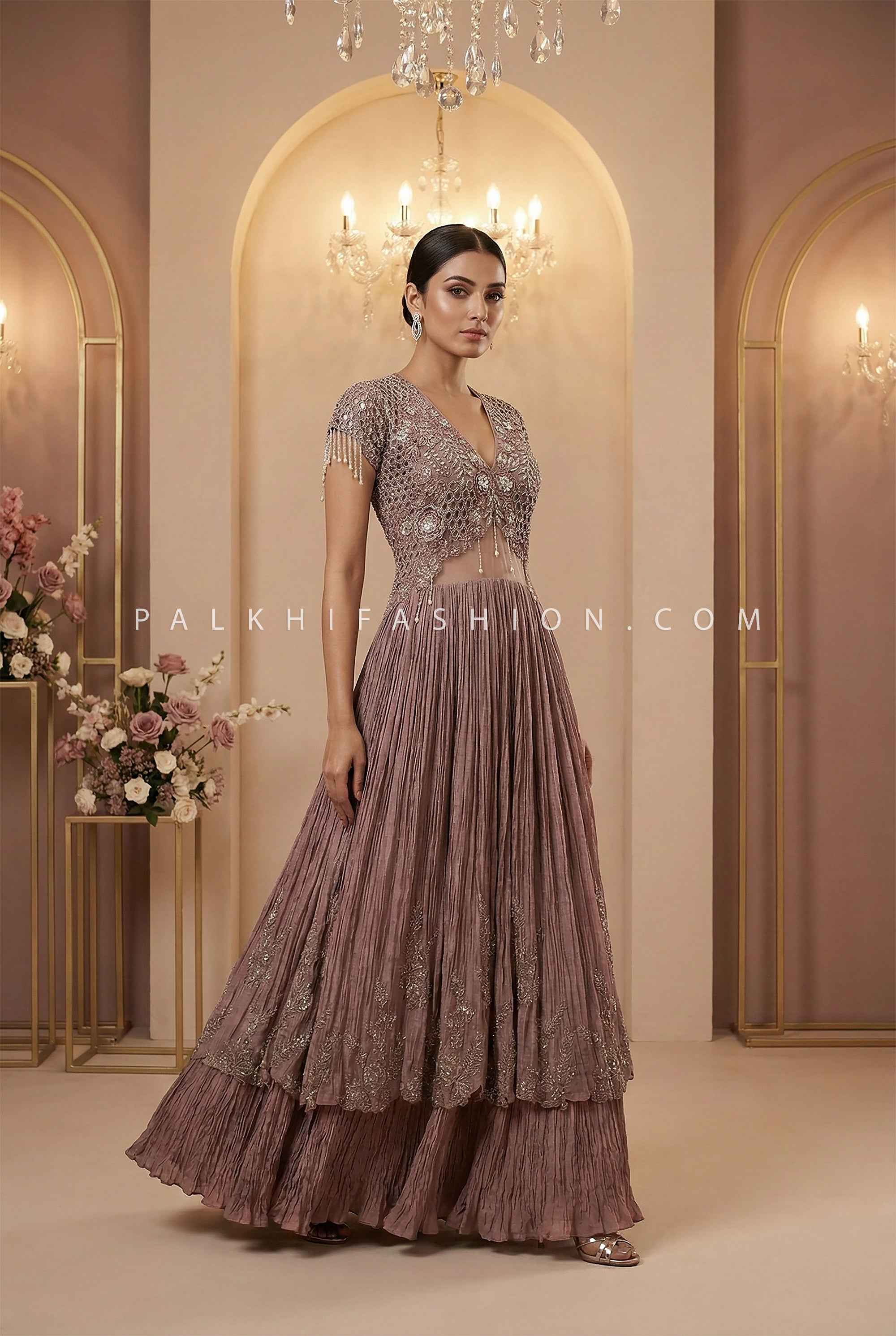 winter formal dresses mini Cocktail Party Wear Indo Western Gown main image 1