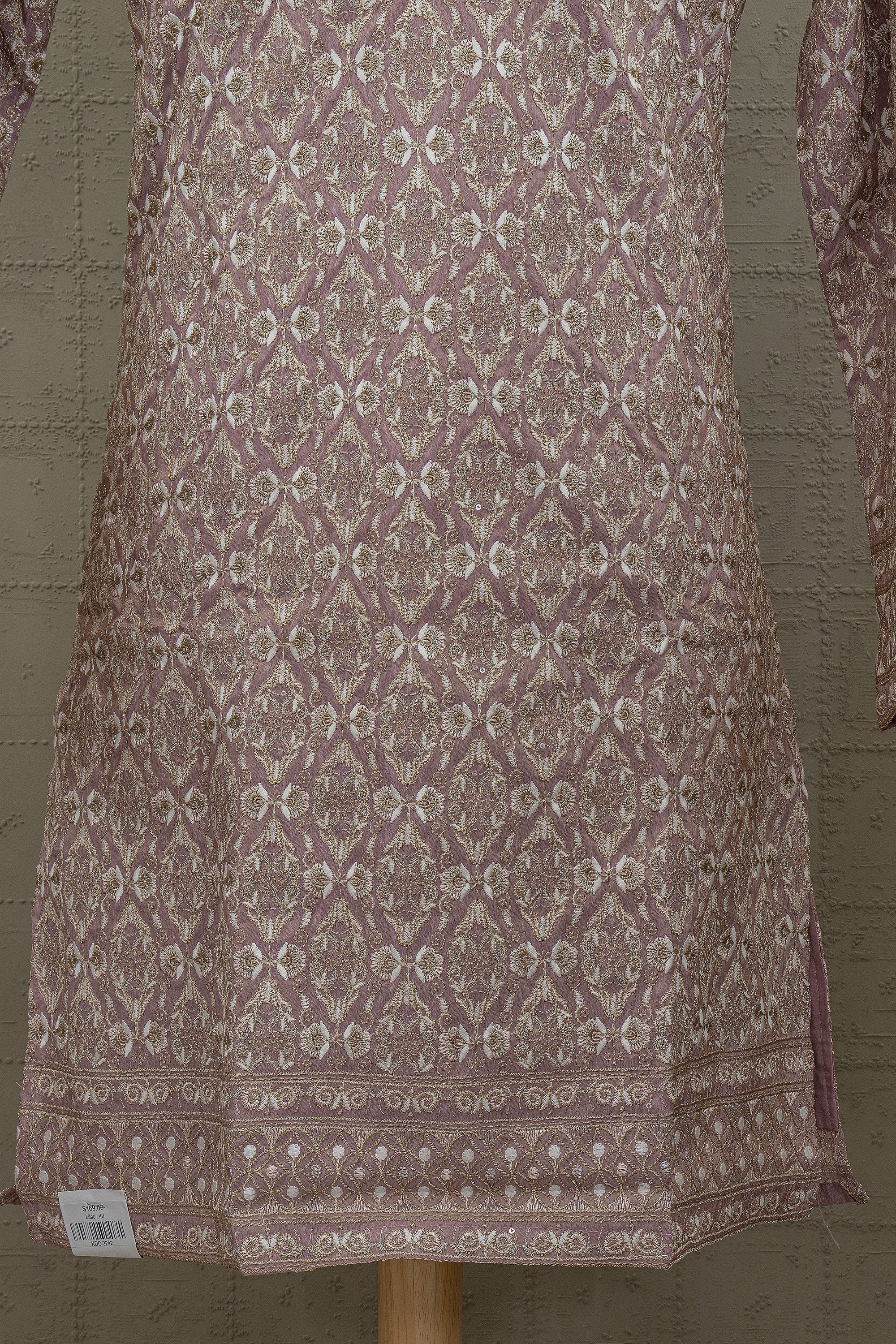 Modern Pastel Luxe – Dusty Mauve Embroidered Kurta Set – Palkhi Fashion