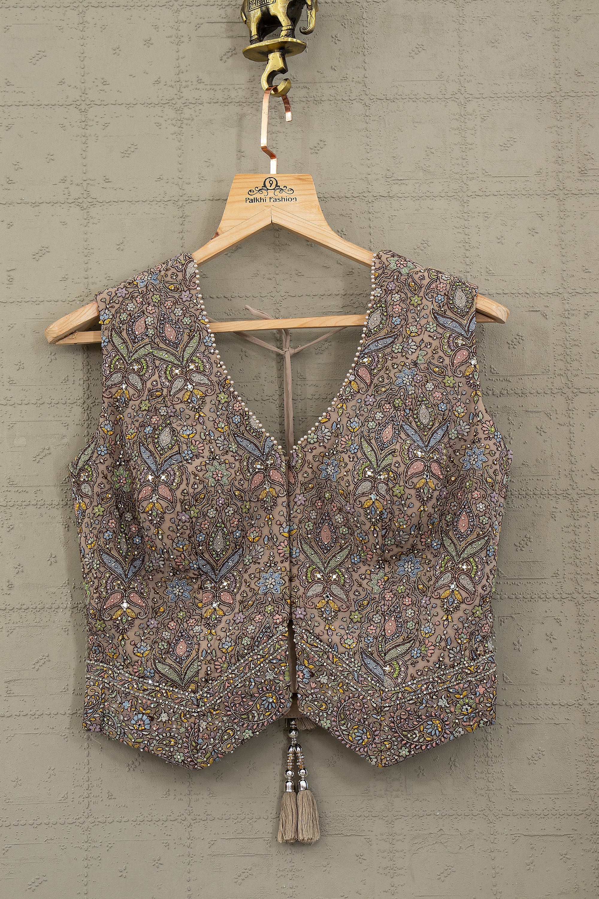 Mughal Reverie — Multicolor Kashmiri - Inspired Embroidered Designer Palazzo Outfit by Palkhi Fashion