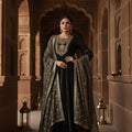 Noir Royalty: Black Anarkali Suit with Banarasi Dupatta – Palkhi Fashion
