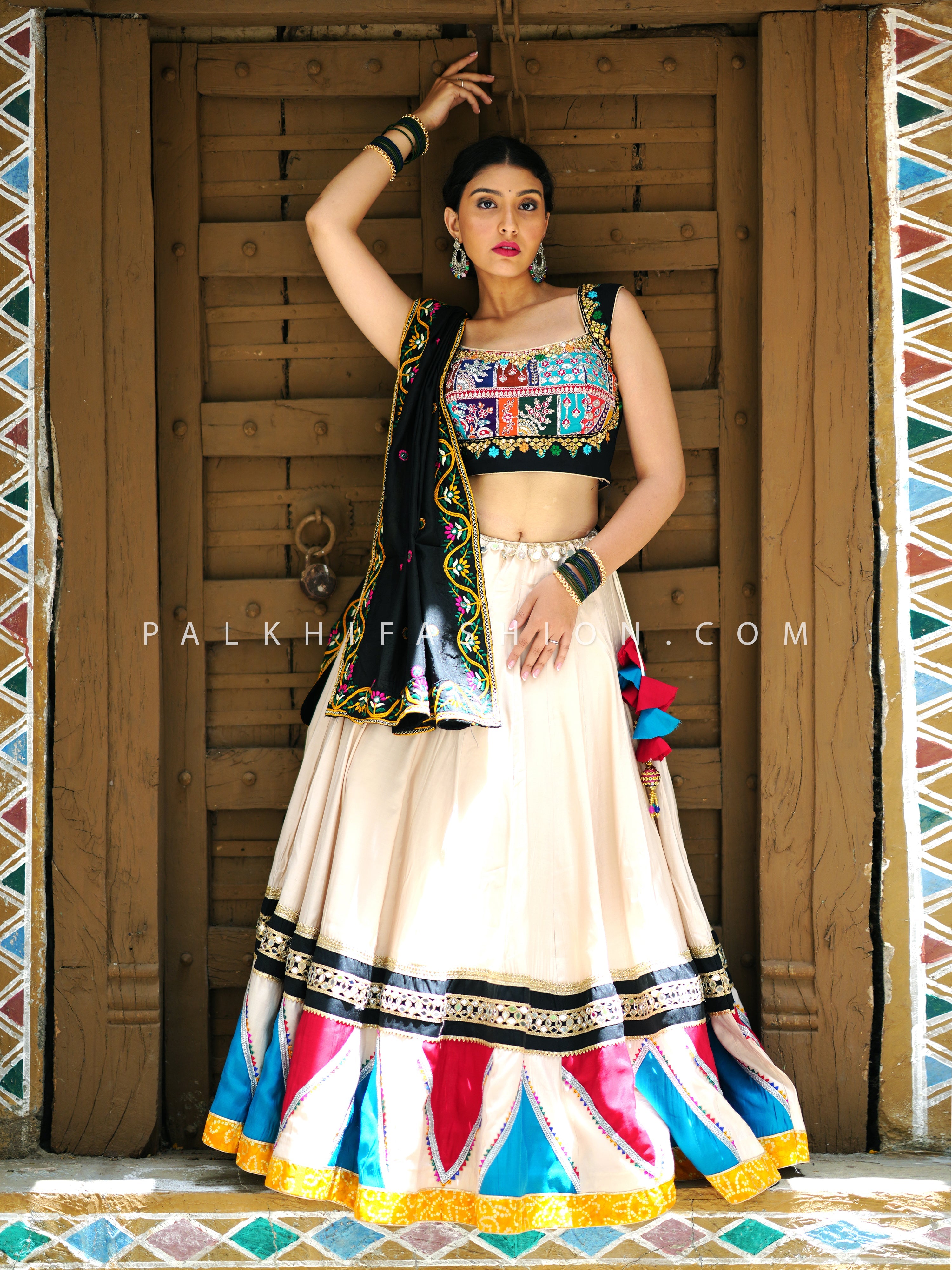 Opulent Multicolor Designer Chaniya Choli with Exquisite Work