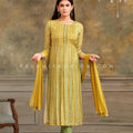 ✨ Pastel Grace: Yellow - Green Naira Cut Salwar Kameez – Palkhi Fashion