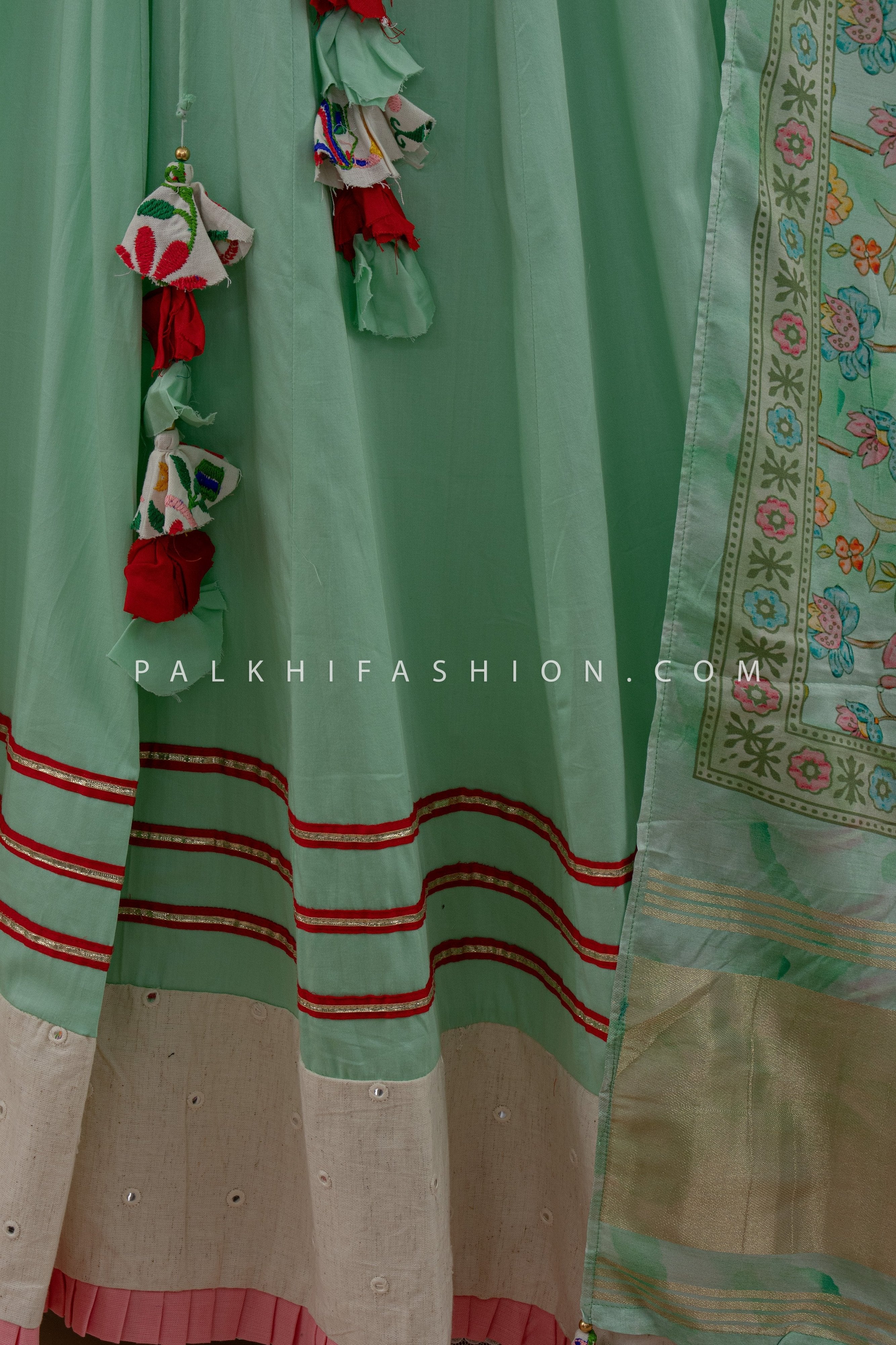 Pastel Green Chaniya Choli with Attractive Blouse & Dupatta – Palkhi Fashion
