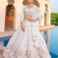 Pearl Heirloom — White Handwork Georgette Lehenga Choli Set | Palkhi Fashion
