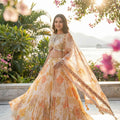 Petal Radiance— Champagne Peach Floral Designer Lehenga Set | Palkhi Fashion