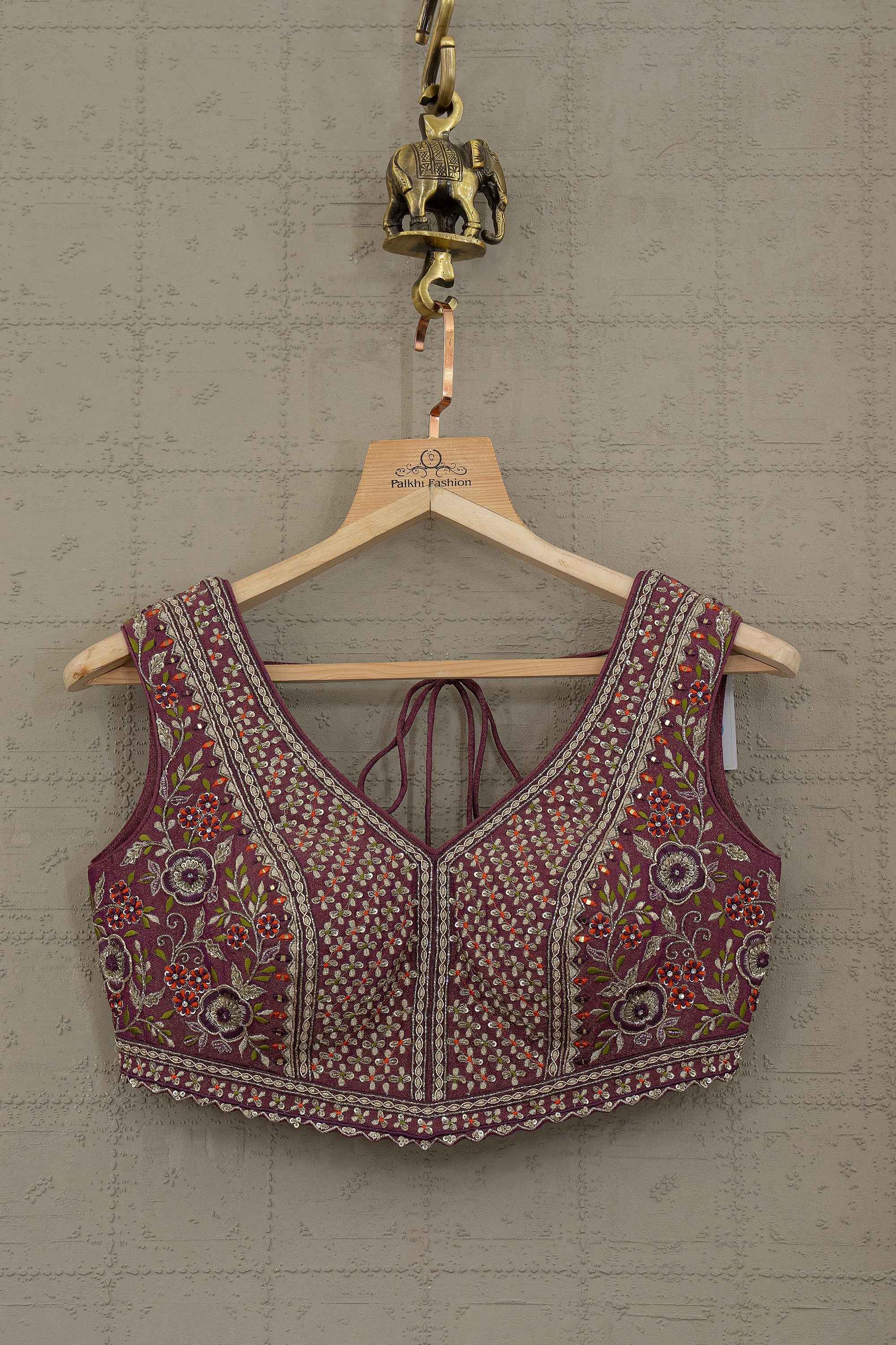Plum Royal Patola Designer Lehenga Ikat Print Ensemble | Palkhi Fashion